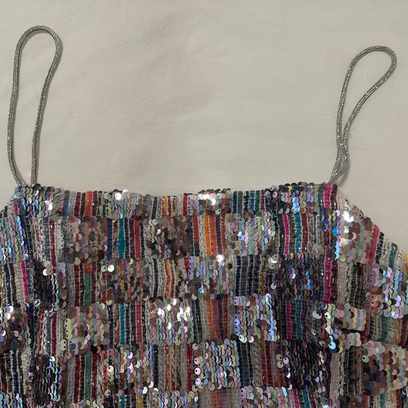 Nasty Gal Multicolored Sequin Dress NWT, perfect for Eras Tour! Size 10 - Picture 5 of 7